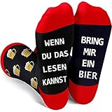 Lustige Socken Bier Geschenke für Männer Adventkalender Füllung Kleinigkeiten Weihnachtssocken Herren Biersocken Wiztige Weihnachtsgeschenke Wichtelgeschenk Mann Scherzartikel Socken mit Spruch