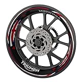 Felgenrandaufkleber für Triumph Motorrad, Premium-Qualität (2 Räder), englische Flagge (schwarze Felgen)