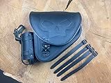 ORLETANOS Schwingentasche Diablo Skull Blackline kompatibel mit Harley Davidson Softail Breackout Heritage Starrahmen Satteltasche Fat Bob 2018 Tasche Motorradtasche