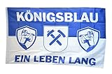 Flaggenfritze Fahne/Flagge Gelsenkirchen - Königsblau EIN Leben lang + gratis Sticker