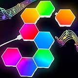 Hexagon LED Panel - RGB Smart LED Panel Lights Sechseck Wandleuchten Gaming Wand Licht Musik Sync - 8 Pack Lichtpanels Gaming Stimmungslichter Deko