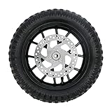 12,5 X 2,75 Zoll Vorderradreifen und Felge, Gummireifen + Metallfelge Mini Pocket Bike Vorderrad, für 47 49 2-Takt Mini Dirt Bike (A (schwarz))