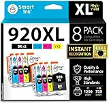 Smart Ink Kompatible Druckerpatronen als Ersatz für HP 920 XL 920XL 8 Multipack (2 Schwarz 2 Cyan 2 Magenta 2 Gelb) kompatibel mit HP Officejet 6000 6500 6500A 7000 7500A Drucker