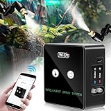Lieberwell Terrarium-Befeuchter, Intelligentes Reptilien Benebelungssystem mit 360° Verstellbaren Sprühdüsen, Timer und Handy-Fernbedienung, Automatischer Betrieb, Transparent, Messing