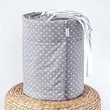 LOOLAY Punkte Grau 100% Baumwolle 420, 360, 210, 180 x 30 cm Bett Bettgitter Netzstoff (420 cm)