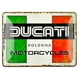 Nostalgic-Art Retro Blechschild, 15 x 20 cm, Ducati – Italy Giugiaro Logo – Geschenk-Idee für Biker, Original Lizenzprodukt (OLP), aus Metall, Vintage Design, Blechschilder Sprüche