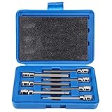 HEX-Bit-Steckschlüsselsatz 7-teiliges 3/4/5/6/7/8/10 mm Antriebsreparatur-Werkzeugsatz Extra langes Sechskant-Bit-Steckschlüsselset mit Hochleistungs-Aufbewahrungskoffer
