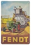 FENDT Dieselross, Traktor - hochwertig geprägtes Blechschild, Türschild, Wandschild, Garagenschild, Werkstatt Deko, Retro Werbeschild, 30 x 20 cm