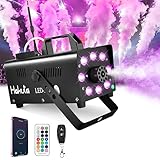 Nebelmaschine, Hakuta Wi-Fi Intelligente Nebelmaschine mit 8 LED Lichtern und 13 bunten LED Lichteffekten, App Steuerung LED Nebelmaschine 500W 2300CFM mit 300ml Nebelflüssigkeit Tank für Halloween