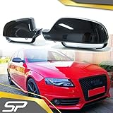 SpeedyParts® 1 Paar Schwarz Glanz Spiegelkappen Außenspiegelkappen für Audi A3 8P A4 B8 8K A5 8T S5 RS5 Coupé Cabrio Sportback 2009-2015 (ohne SideAssist)