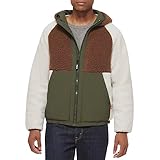 Levi's Herren Men's Mixed Media Color Block Sherpa Hoody Jacke, Braun, L