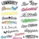 Tuning Aufkleber Spruch Schriftzug für Frontscheibe -1 STK. Auto-Aufkleber Heckscheibe Vinyl Frontscheibenaufkleber Low Design Sticker Edition Tuner Car Decal