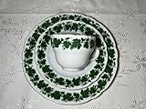 Model2, Bavaria Porzellan Weinlaubmuster, mit Goldrand, Romantica, Tasse mit Untertasse und Kuchenteller