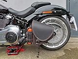 ORLETANOS Diablo Black & ORANGE Satteltasche kompatibel mit Harley Davidson Limited Edition Schwinge HD schwarz Schwingentasche Seitentasche Ledertasche Tasche Bikertasche Rahmen Starrahmen