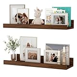 Feihorrm Wandregal, 2er Set, 40cm Schweberegal aus MDF Holz, Wandboard für Bilderrahmen und Dekorationen, Industriedesign, Geeignet für Arbeitszimmer, Schlafzimmer und Küche (Vintage Braun, 40 cm)