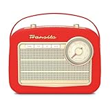 TechniSat Transita 130 - portables DAB+/UKW-Retroradio mit UKW Frequenzregler (Bluetooth-Audiostreaming, USB, Dot-Matrix LC-Display, Akku für bis zu 24 Stunden, Tragegriff, Kunstleder-Gehäuse) rot