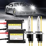 Chemini H7 HID Xenon Kit 55 W 6000 K Weiß für Auto Fernlicht / Abblendlicht Ersatz Scheinwerfer Kit von Xenon Glühbirne oder Halogenlampe 12 V-1 Set