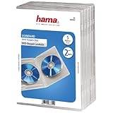 Hama DVD-Doppelhülle (auch passend für CDs und Blu-rays, mit Folie zum Einstecken des Covers) 5er-Pack, transparent