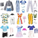 28 Stück Puppen Kleidung und Zubehör , Enthält 5 Sportsets, 2 Freizeit-Sets, 1 Fußball-Set, 10 Schuhe, 8 Accessoires Zufälliger Stil für 11.5 Zoll Mädchen Puppen