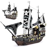 TOY PLAYER Piratenschiff Black Hawk Klemmbausteine Bausteine Ideas Bauspielzeug?Kompatibel Mit Lego Piraten Geschenk für 8-16 Jungen und Mädchen für Erwachsene Piratenschiff 652PCS