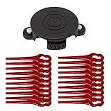 Schneidscheibe Messeraufnahme und 20 St. Kunststoff/Nylonmesser für Grizzly Tools Akku Rasentrimmer CT2000 Akku Sense Trimmersense Rasenkantenschneider Rasenschneider Freischneider Kantenschneider