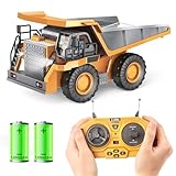 PREBOX Ferngesteuerter Muldenkipper Spielzeug für Kinder mit Licht und Sound｜Ferngesteuertes Baufahrzeug mit 9-Kanal-Metallbet｜Baufahrzeuge Spielzeugauto ab 6 7 8 9 10 Jahren Jungen｜Gsgeschenk