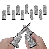 cobee Schnittfeste Fingerbetten, 10 Stück, wiederverwendbar, Finger-Daumen-Zottel, Fingerschutz, atmungsaktiv, für Arbeit, Küche, Garten, Skulptur