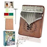 Kalimba 21 Schlüssel Daumenklavier aus Holz, Thumb Piano, Marimba Mbira Finger Daumen Piano Musikinstrument mit Stimmhammer, Studienanleitung, für Kinder Anfänger Geschenk (Glocke)