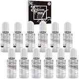 Weiße Alkohol Tinte Set - 120ml 2 Typ weiße Farbe Alcohol Ink für die Harz Petrischalen Herstellung, Epoxidharz Malerei, Yupo Kreationen - Weißer Alkoholfarbe für Epoxy Resin, Harz Kunst, Malen - 4oz