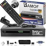 hd-line Bamof 2225 PRO Sat Receiver Digitaler Satelliten Receiver- (HDTV, DVB-S/DVB-S2, HDMI, SCART, 2X USB, Full HD 1080p) [Vorprogrammiert für Astra, Hotbird und Türksat] + HDMI Kabel, Black