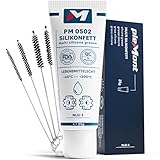 Plemont 25g Silikonfett inkl. Milchschlauchbürsten. Schmierfett für Kaffeevollautomat, Dichtungen, gut für Armaturen, Dichtungen, O-Ringe - Armaturenfett - universell anwendbar, Silicone grease (25g)