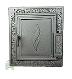 Kachelofentür Ofentür Backofentür Pizzaofentür Holzbackofentür Steinbackofentür aus Gusseisen | Außenmaße: 325x355 mm | Öffnungsrichtung: rechts