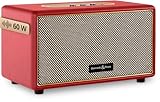 Bennett & Ross BB-860RD Blackmore - Retro Bluetooth Lautsprecher in Lederoptik - 60W Stereo Speaker mit Bass - USB-Anschluss - kabelgebundene Vintage Box - 3,5mm Klinke Aux-Anschluss - Rot