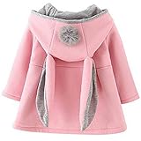 Odziezet Baby Mädchen Mäntel aus Baumwolle Frühlung Herbst Winter Jache mit Kapuze Kleinkinder Warm Kleidung, Rosa, 90