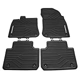 Volkswagen 76106150082V Allwettermatten Gummi Fußmatten Original Gummimatten 4-teilig, schwarz mit Touareg Schriftzug