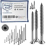 Holzschrauben Torx Schrauben Edelstahl V2A rostfrei 4x35 Spanplattenschrauben für Holz Teilgewinde 4mm stark 35mm lang 100 Stück Edelstahlschrauben Holz A2