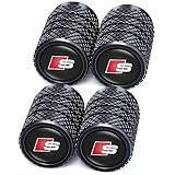 für Audi S Line Ventilkappen, Reifen Ventilkappen für Audi S Line S1 S2 S3 S4 S5 S6 S7 S8 SQ2 SQ5 SQ7 SQ8,Ventilkappen mit Dichtung für stabilen Reifendruck, Autoventil Kappe, 4 Stück