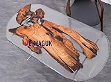 E-maguk Französischer Ahorn-Epoxid-Tisch – klarer Fluss-Reflexionstisch – Harz-Esstisch – Holz-Epoxid-Tischplatte – Wohnzimmer-Couchtisch (Couchtisch – 60 x 40 x 3 cm Tischplatte und 40 x 25 x 45 cm