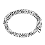 JewelryWe Schmuck Edelstahl Unisex Herren Halskette Kugel Korn Link Kette Kugelkette, Silber 50cm 2mm Breite