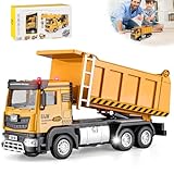 LYPPUL Baustellen Fahrzeuge Spielzeug, 1:40 Metall Baufahrzeuge LKW Auto Spielzeug, Kinder Baustellenfahrzeuge mit Sound und Licht, Lastwagen Spielzeug für Kinder und Erwachsene