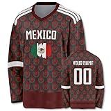 Personalisierte Mexico Fußball-Nationalmannschaft Hockey-Trikot für Männer Frauen Jugend Kinder Benutzerdefinierte Namen Nummer Eishockey Trikots Jersey Sports Shirts