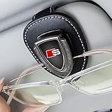 Brillenhalter fürs Audi Passend für S Serie RS3 RS7 R8 Class A1 A3 A4 A5 A6 A7 A8 Q3 Q5 Q7, Brillenhalter für Auto Visier Sonnenbrillenhalter mit Logo,Anclipsen Brillenhalter für Audi-S,Schwarz