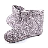 Russland Schaffell Hausschuhe (38, naturgrau)