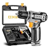 Akkuschrauber Klein Akkubohrer：DEKOPRO 12V Power Akku-Bohrer-Set mit kleinen Elektrobohrern und 3/8-Zoll-Schlüssellochbohrer mit tragbarem Werkzeugset-Geschenkkarton (Grau)