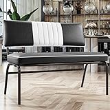 GGMMÖBEL Diner | American Diner Sitzbank | Schwarz | Gestreift | B:H 110 x 48 cm | Gestreift | American Diner Möbel
