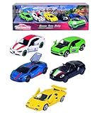 Majorette – Dream Cars Italy - 5 italienische Spielzeugautos als Geschenkset, Modellautos für Sammler oder Kinder ab 3 Jahren, Alfa Romeo und Lamborghini, 212053178, Mehrfarbig