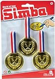 Simba 108612196 - 3 Medaillen zum Umhängen, 3 Goldmedaillen, Rückseite beschriftbar, 6cm, ab 3 Jahren