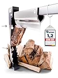 Holzspalter manuell | Anzündholz Spalter mit hochwertiger Edelstahlklinge | Holzscheite bis 450mm | Wandhalterung | Holzspalter für Wandmontage | Spaltaxt für Anmachholz | Drei Eichen