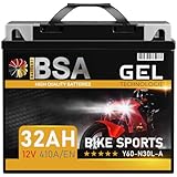 BSA Y60-N30L-A GEL Motorradbatterie 12V 32Ah 410A/EN doppelte Lebensdauer entspricht 53030 vorgeladen auslaufsicher wartungsfrei ersetzt 28Ah 30Ah
