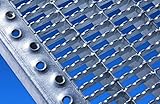 SPH Gitterroststufe verzinkt 800x270mm Maschenweite 30x10mm MIT GLEITSCHUTZ/RUTSCHFEST